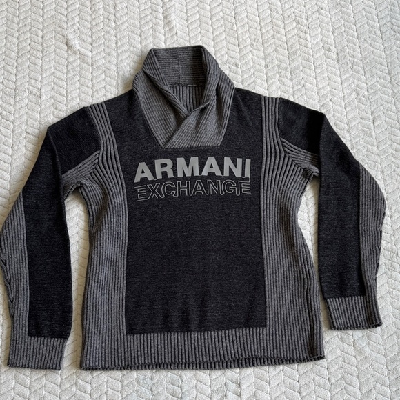 Armani Exchange Charcoal and Light Gray Pullover Size M - Picture 1 of 4